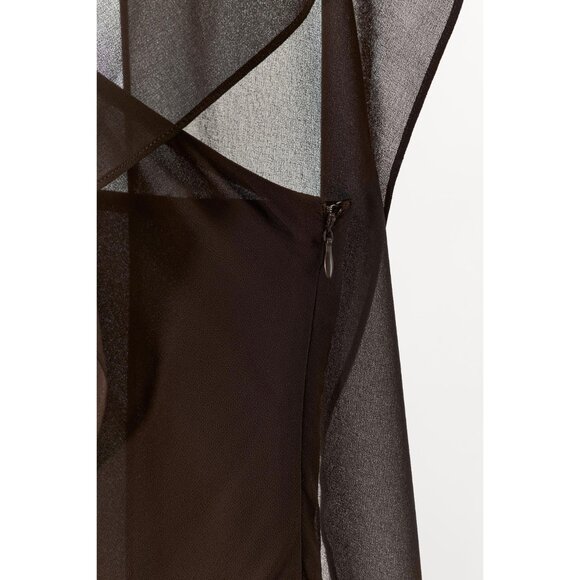 ZARA LIMITED EDITION ASYMMETRIC CAPE DRESS - Picture 6 of 7